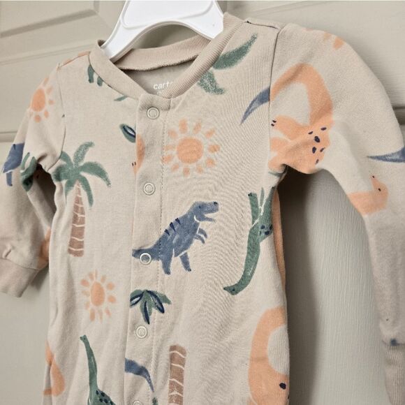 3/$20 Carters Dinosaurs Sleeper  6-9 M - Picture 2 of 4